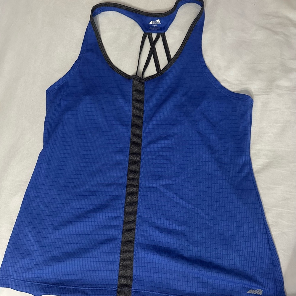 Avia Blue and Black Strappy Tank Top